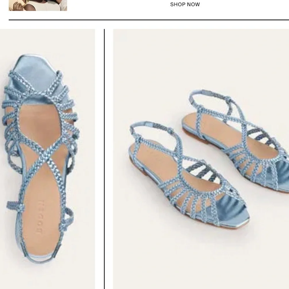 BODEN Woven Multistrap Flat Sandals‎ size 39